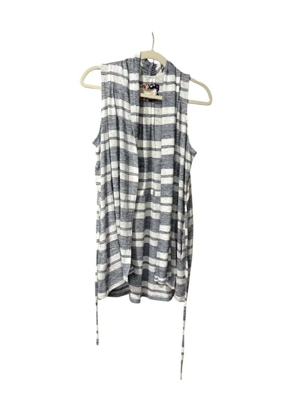 Anthropologie Saturday Sunday Striped Sleeveless Cardigan Vest - Picture 3 of 8